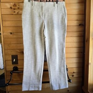 Ann Taylor Crop dress pants black and white textured, size 8, EUC